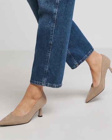 Heavenly Soles Connie Kitten Heel Pointed Court Shoe - Wide Fit (E)