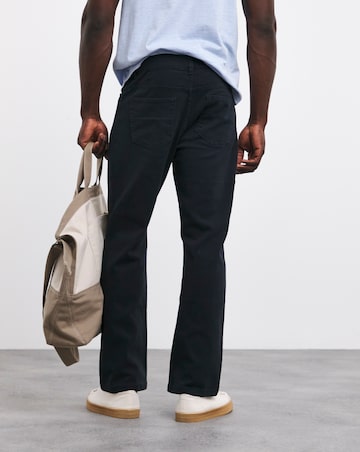 Navy Loose Fit Stretch Gabardine Jeans