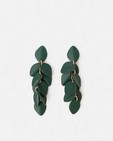 Accessorize Enamel Willow Leaf Drop Earrings