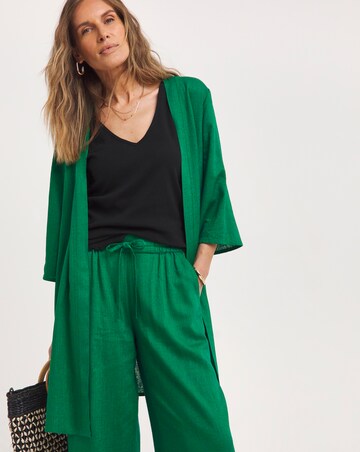 Linen Mix Longline Kimono