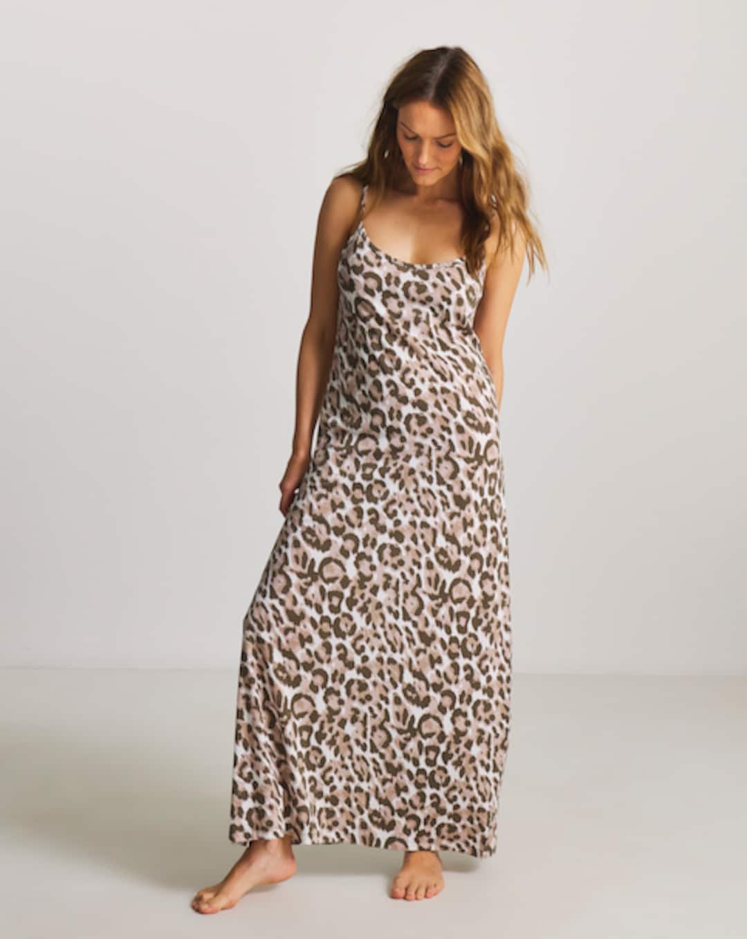 knee length dresses for ladies ZEYO Women's Cotton Heart & Floral Printed Teal Blue Maxi Long Nighty