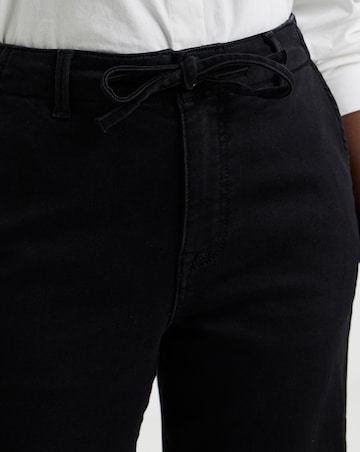 Black Fleece Lined Cosy Warm Feel Wide Leg Jeans
