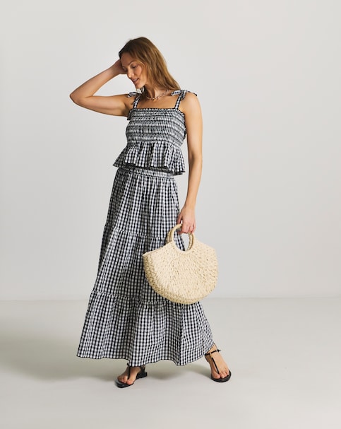 Beach to Beach Gingham Top And Skirt Beach Co-Ord