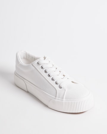 Sicilly Canvas Trainers Chunky Ribbed Sole - Extra Wide Fit (EEE)
