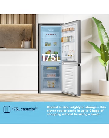 Fridgemaster MC50165ES 60/40 Fridge Freezer - Silver E Rated