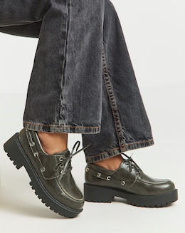 Link Chunky Lace Up Boat Shoes - Extra Wide Fit (EEE)