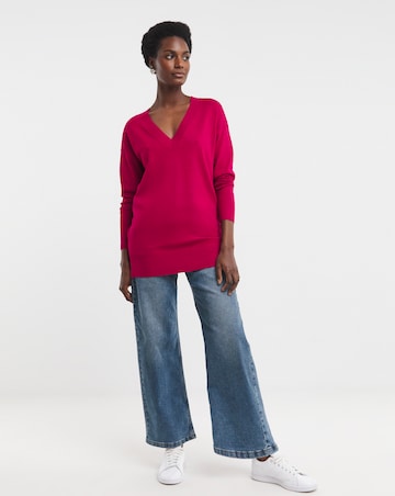 Pink V Neck Slouch Tunic
