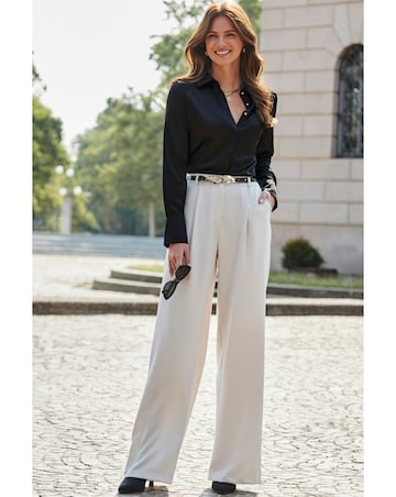Sosandar Front Wide Leg Trouser