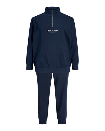 Jack & Jones Versterbro Logo 1/4 Zip Sweat & Jogger - Navy