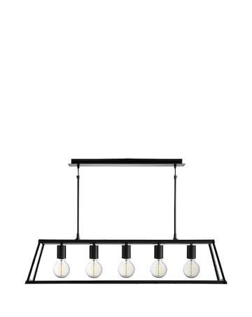 5 Light Matt Black Ceiling Bar Pendant