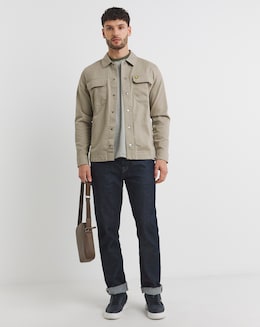 Lyle &amp; Scott Taupe Classic Long Sleeve Cord Shirt