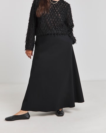 Simply Be Black Elasticated Waist Full Skirt