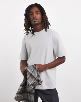 Relaxed Fit Interlock T-Shirt- Grey