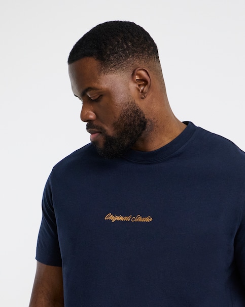 Jack & Jones Originals Studios Logo T-Shirt - Navy