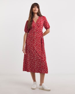 Soft Touch Jersey Wrap Midi Dress