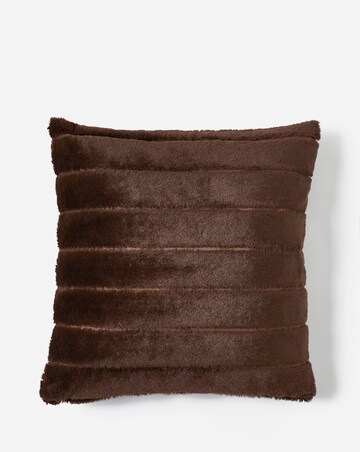 Large Ribbed Faux Fur Cushion
