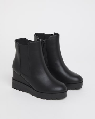 Piza Wedge Chelsea Ankle Boots - Wide Fit (E)