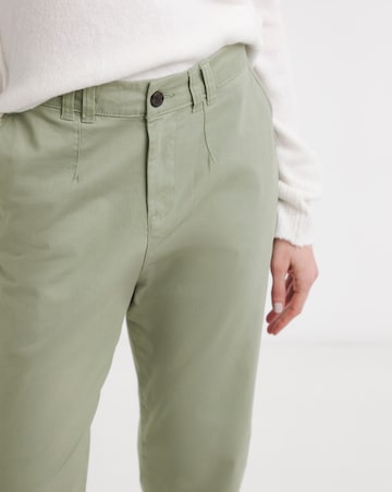 Soft Khaki Stretch Cropped Chino Trouser