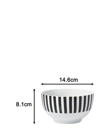 Waterside Black and White Stripe 24 Piece Dinner Set