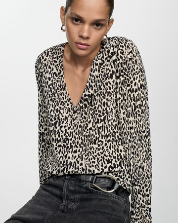 Mango Lin Leopard Print Blouse