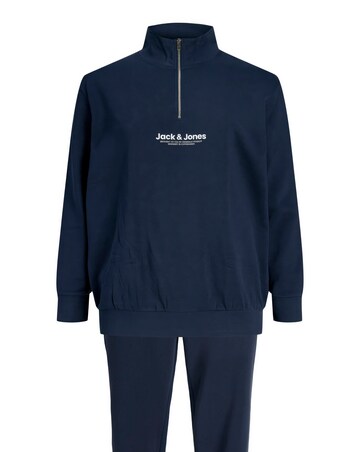 Jack & Jones Versterbro Logo 1/4 Zip Sweat & Jogger - Navy