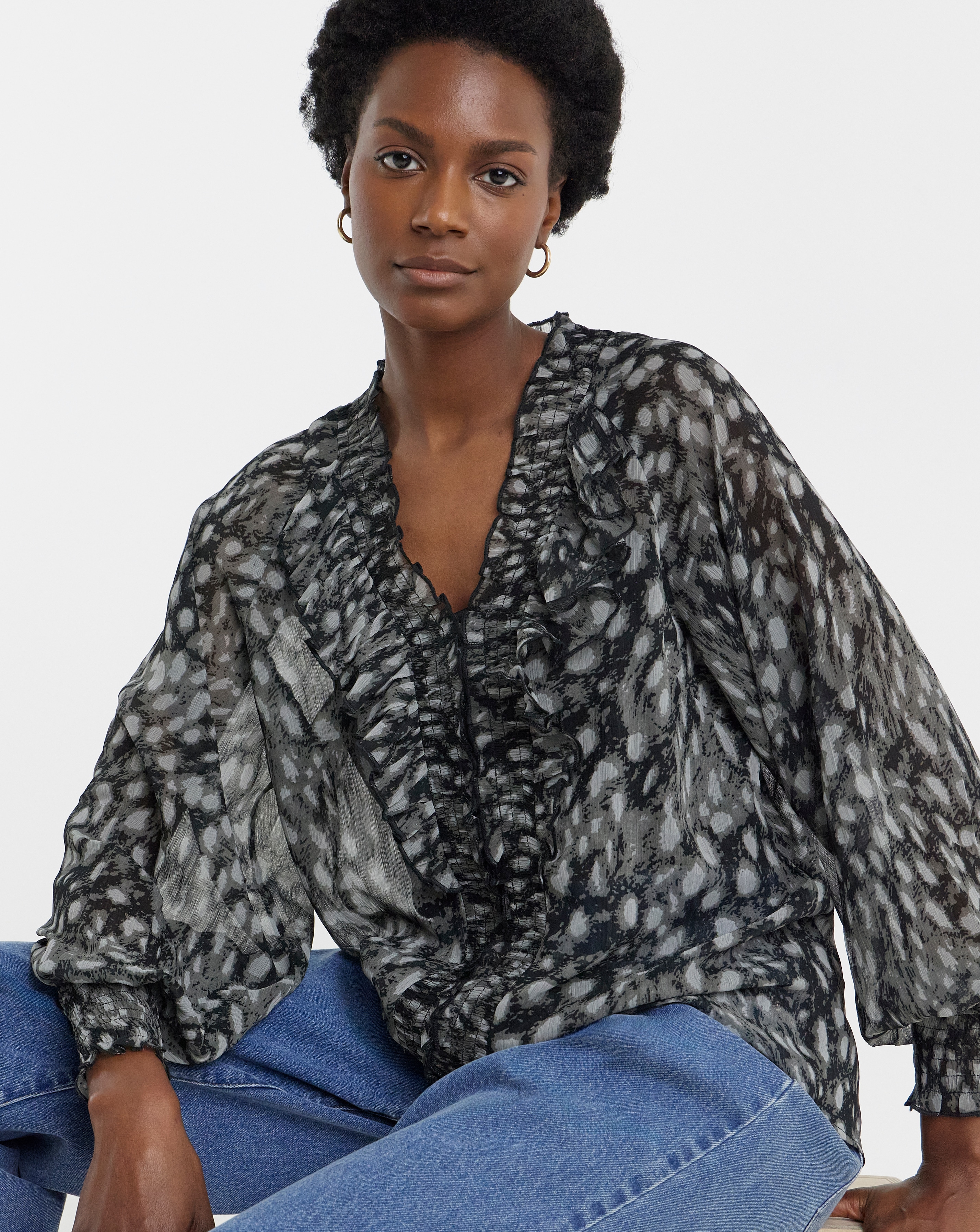 Ruffle Chiffon Tops | Ambrose Wilson