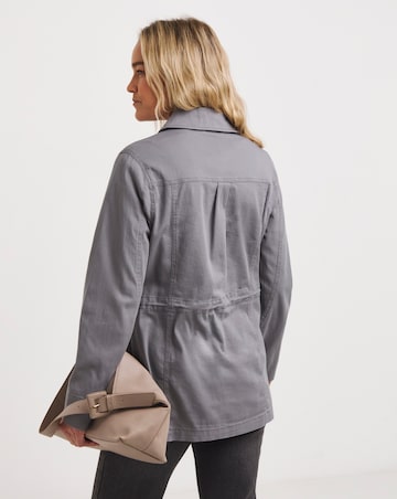 Washed Grey Stretch Utility Jacket