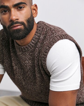 Brown Twisted Yarn Vest