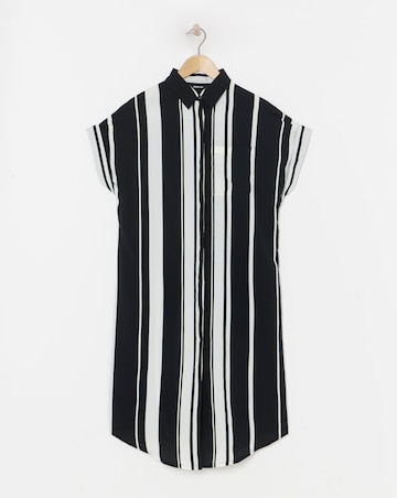 Simply Be Mono Stripe Midi Shirt Dress