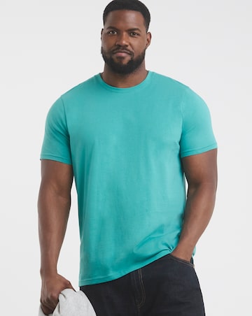 Pure Cotton Crew Neck T-Shirt Long Length- Teal