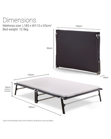 Jay-Be Compact Folding Bed with Mattress - Small Double