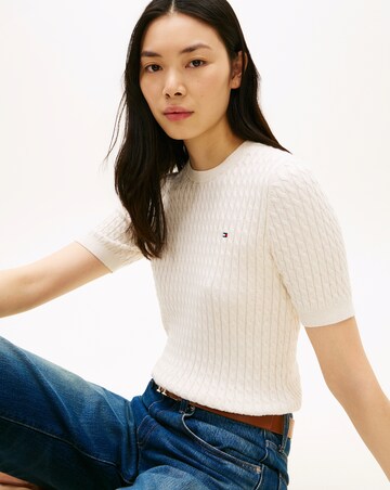 Tommy Hilfiger Cable Knit Short Sleeve Sweater