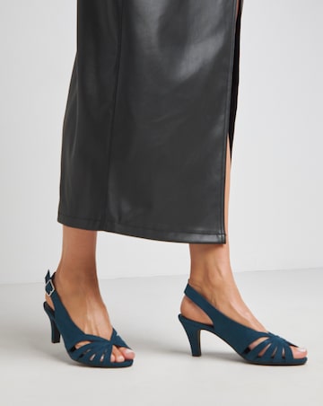 Lisbon Peep Toe Slingback Shoes - Extra Wide Fit (EEE)