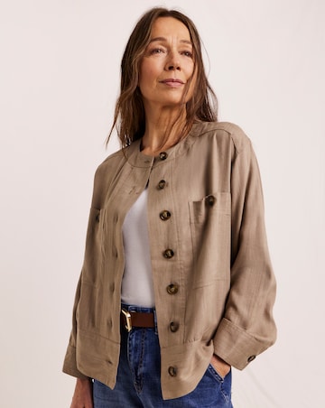 Julipa Petite Linen Mix Detail Jacket