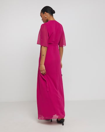 Hope & Ivy Constance Embroidered Wrap Dress