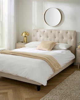 Megin Fabric Buttoned Bed Frame