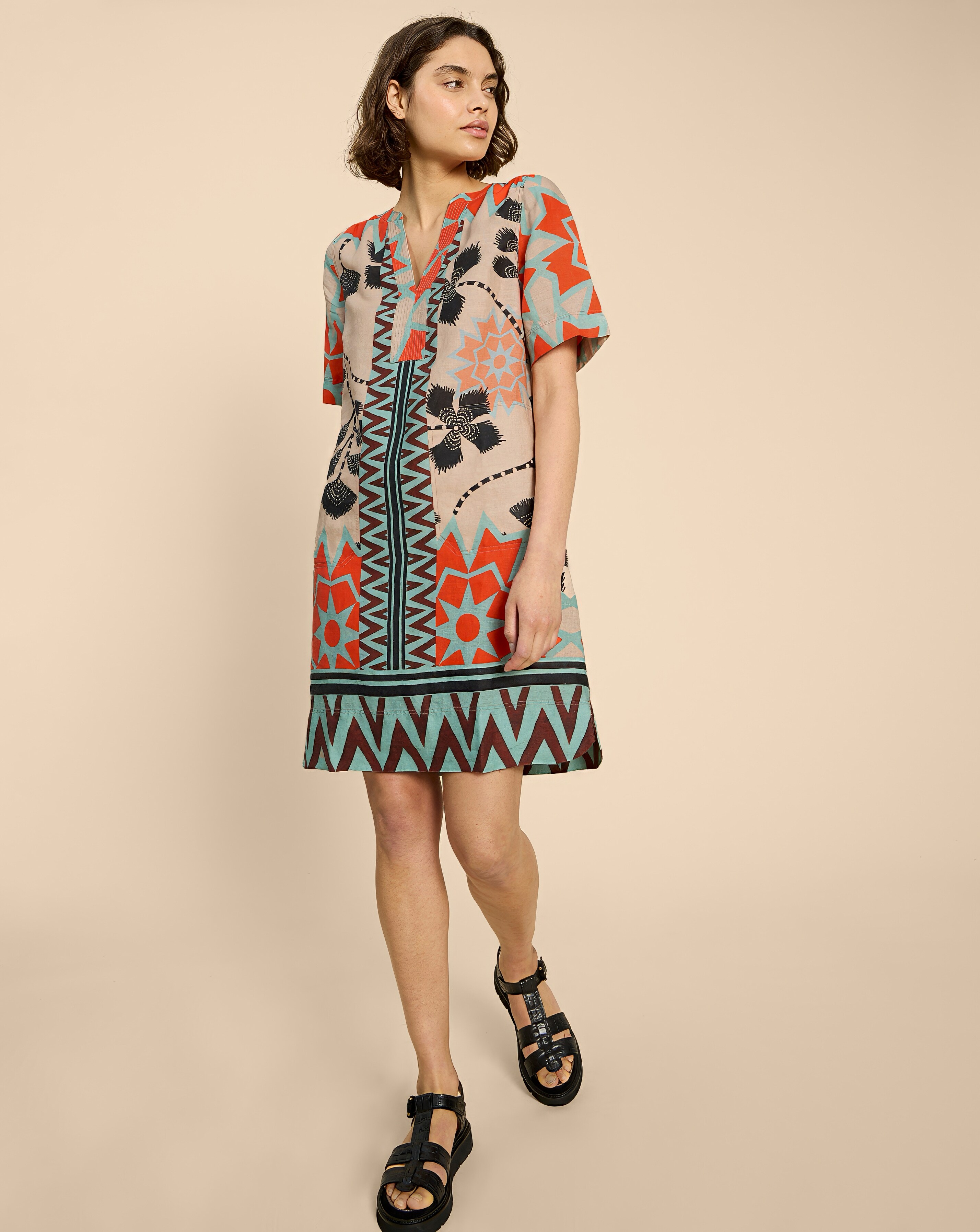White Stuff June Linen Blend Shift Dress | Ambrose Wilson