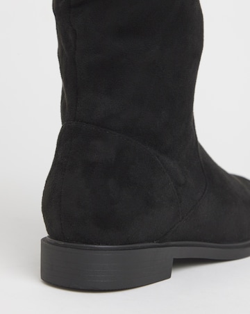 Pebble Knee High Ruched Boots - Wide Fit (E) & Standard Calf