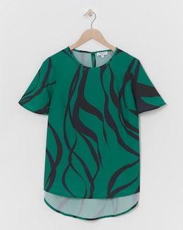 Printed Short Sleeved Woven Top