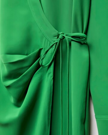 Mango Green Wrap Front Bilma Midi Dress