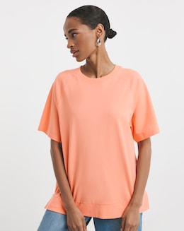 Pure Cotton Crew Neck Raglan T-shirt