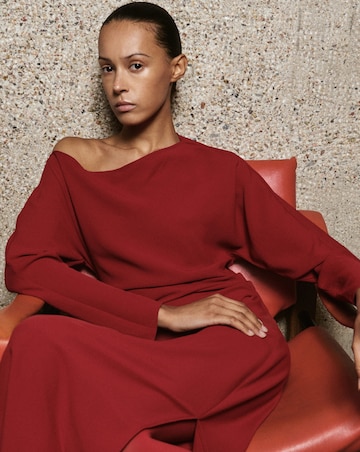 Mango Long Sleeve Boat Neck Dress