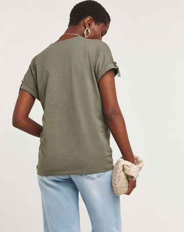 Khaki Crew Neck D Ring T-Shirt