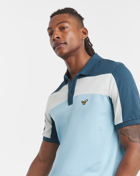 Voi Colour Block Cotton Pique Polo - Long Length