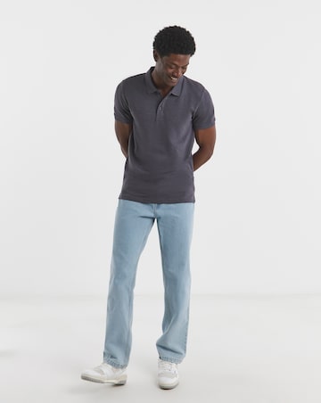 Pure Cotton Pique Polo- Charcoal