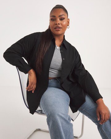 Black Relaxed Cotton Poplin Shirt