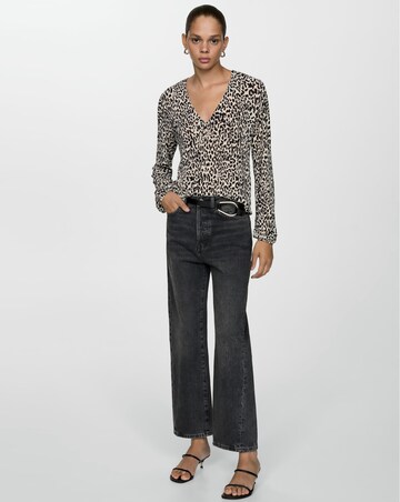Mango Lin Leopard Print Blouse