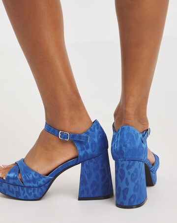 Mia Cross Front Platform Heeled Sandals - Extra Wide Fit (EEE)