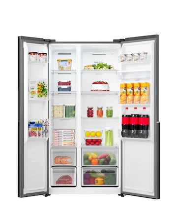 Fridgemaster MS91558DEB Non-Plumbed Total No Frost American Fridge Freezer Black