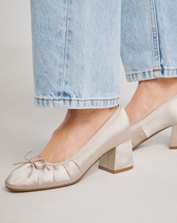 Dreamer Block Heel Ballerina Shoes - Extra Wide Fit (EEE)